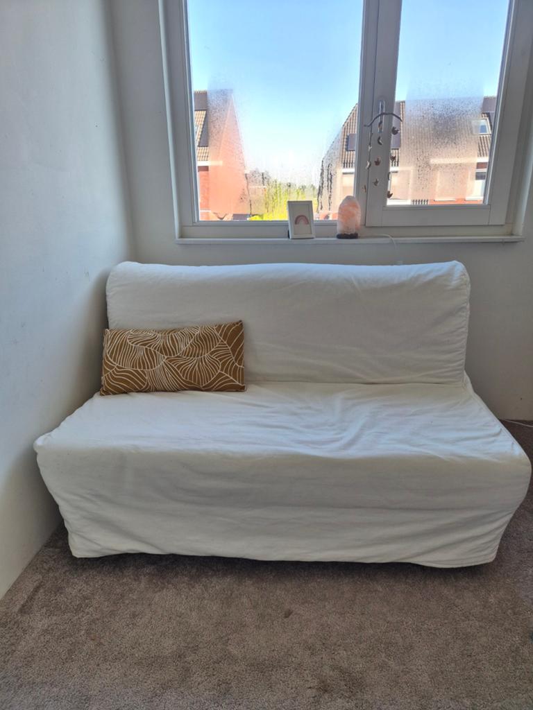 IKEA Lycksele lovas slaapbank, 2-zits, wit, Huis en Inrichting, Slaapkamer | Slaapbanken, Gebruikt, Wit, Tweepersoons, 140 cm