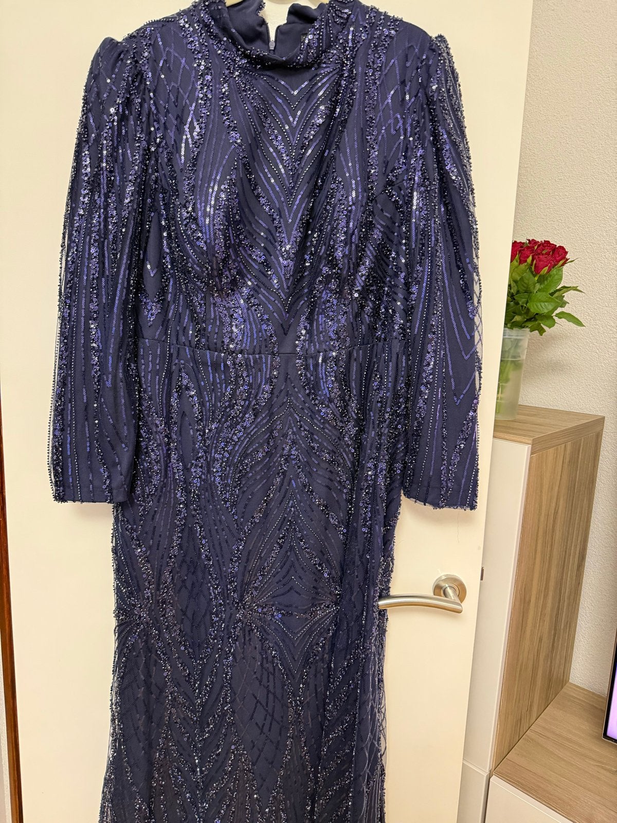 Elegante Galajurk met Pailletten - Maat M, Kleding | Dames, Galajurk, Blauw, Maat 46/48 (XL) of groter, Ophalen of Verzenden