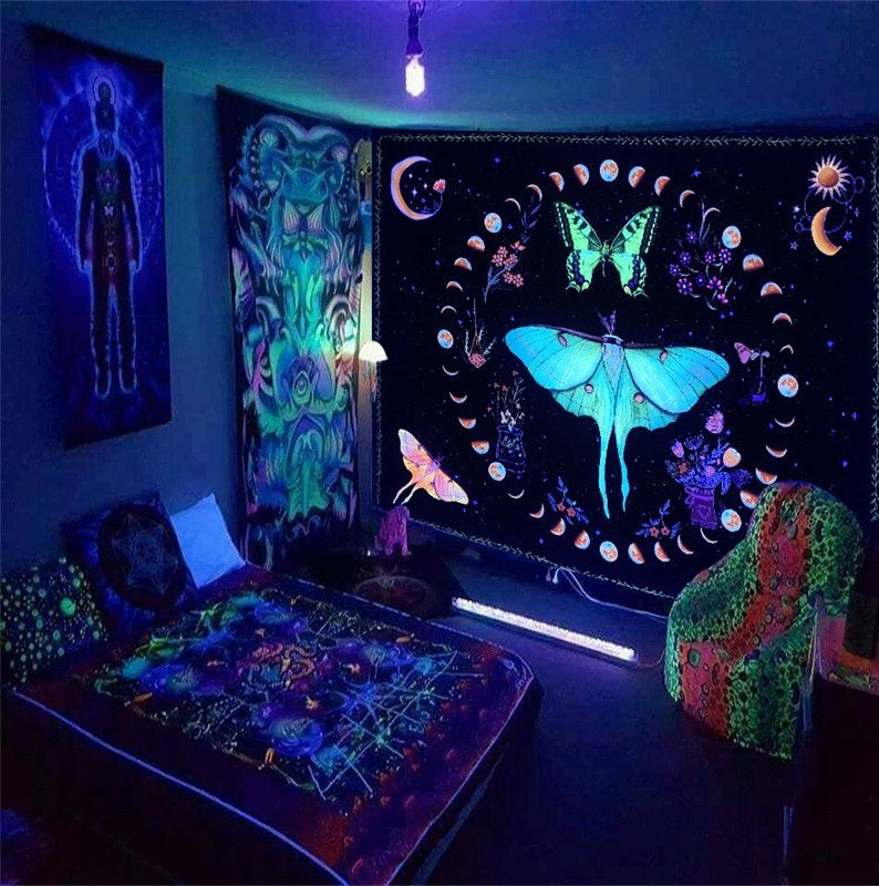 Vlinder Glow In The Dark Wandkleed 3D Wand Kleed Lichtgevend, Huis en Inrichting, Verzenden, Nieuw, Wandkleed