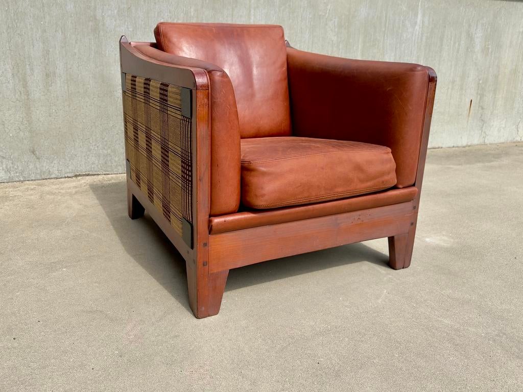 SCHUITEMA SHAKER COGNAC aniline leer ART DECO panelen, Huis en Inrichting, Fauteuils, Minotti flexform maxalto roche bobois baxter poltrona frau