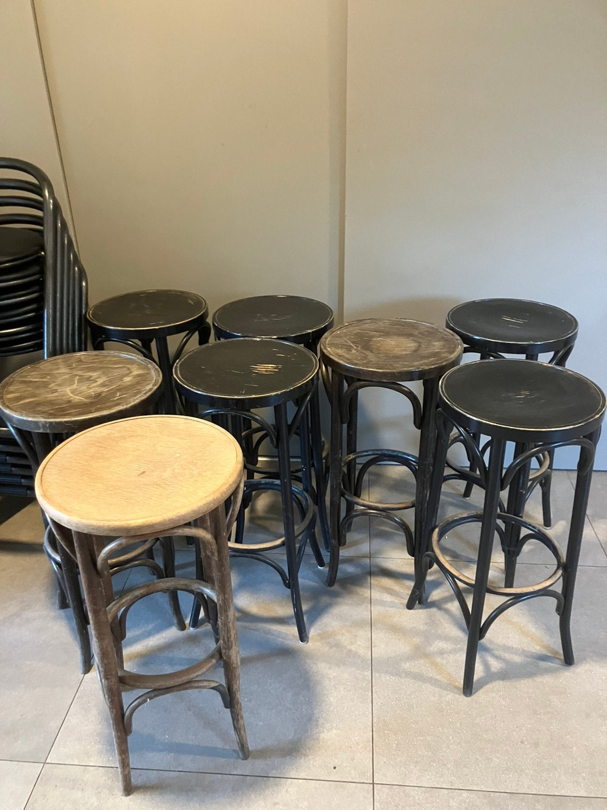 thonet barkrukken, Huis en Inrichting, Barkrukken, 5 krukken of meer, Ophalen of Verzenden, Zo goed als nieuw, 60 tot 90 cm