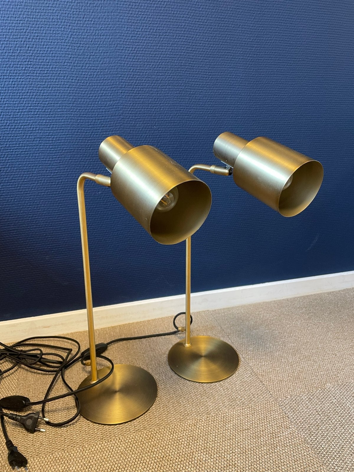 2 gouden nachtlampjes, Huis en Inrichting, Lampen | Tafellampen, Ophalen, Gebruikt, Goud, Nachtlamp