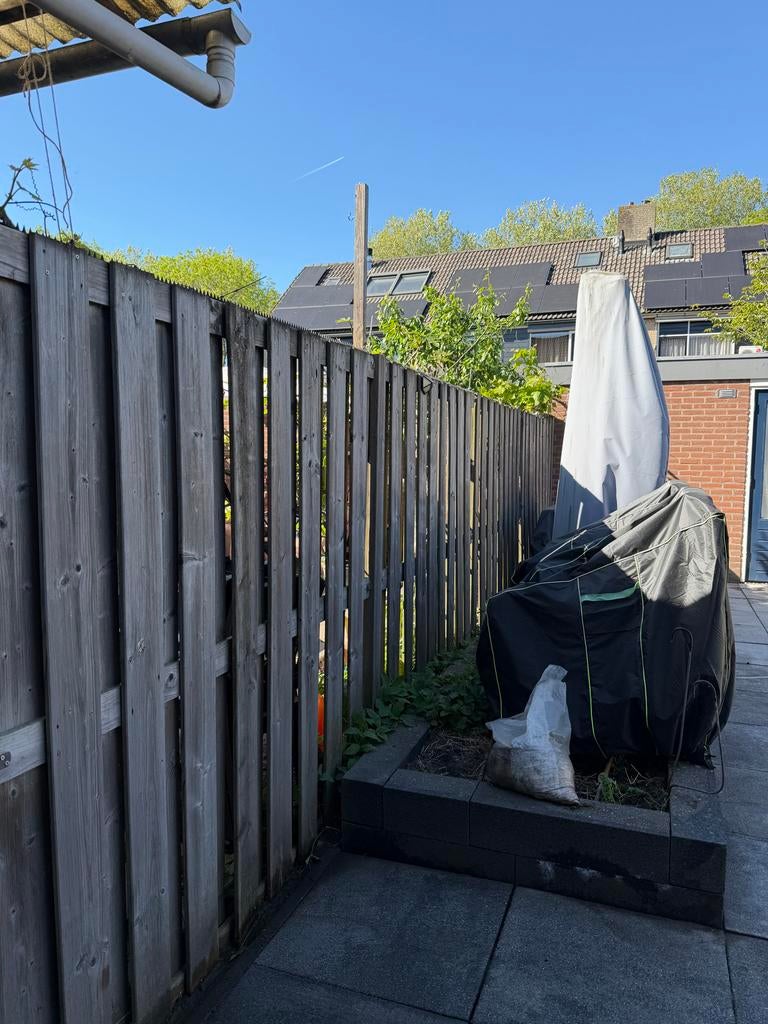 Bijna Gratis Houten tuinschermen 180cm breed - 5 stuks, Ophalen, Gebruikt, Hout, 150 tot 200 cm