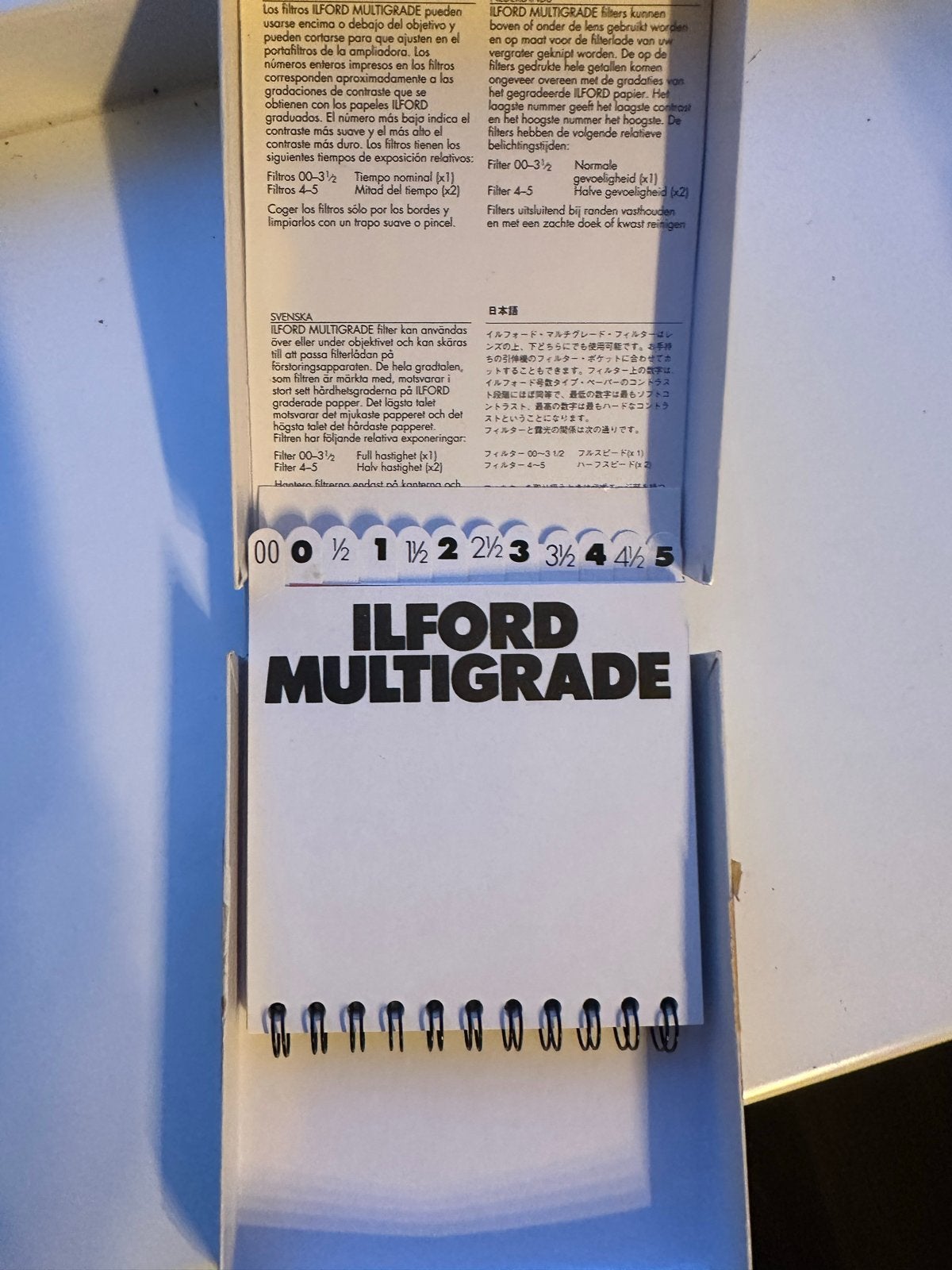 Ilford Multigrade filterset 8.9x8.9cm voor doka, Overige merken, Gebruikt, 80 mm of meer, Filterset