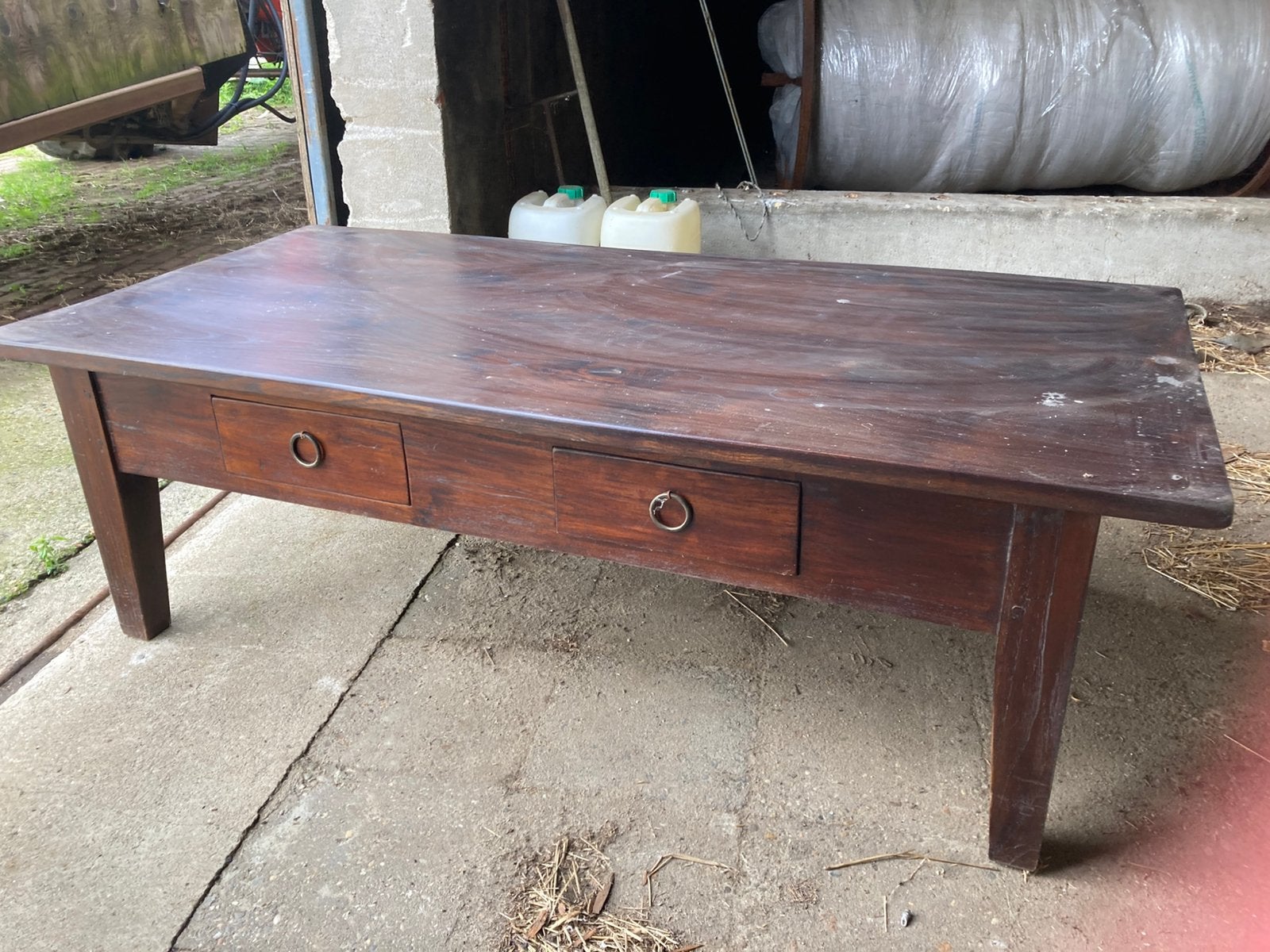 Rustieke salontafel en eetkamertafel, Ophalen, Zo goed als nieuw, Rechthoekig, 50 tot 100 cm
