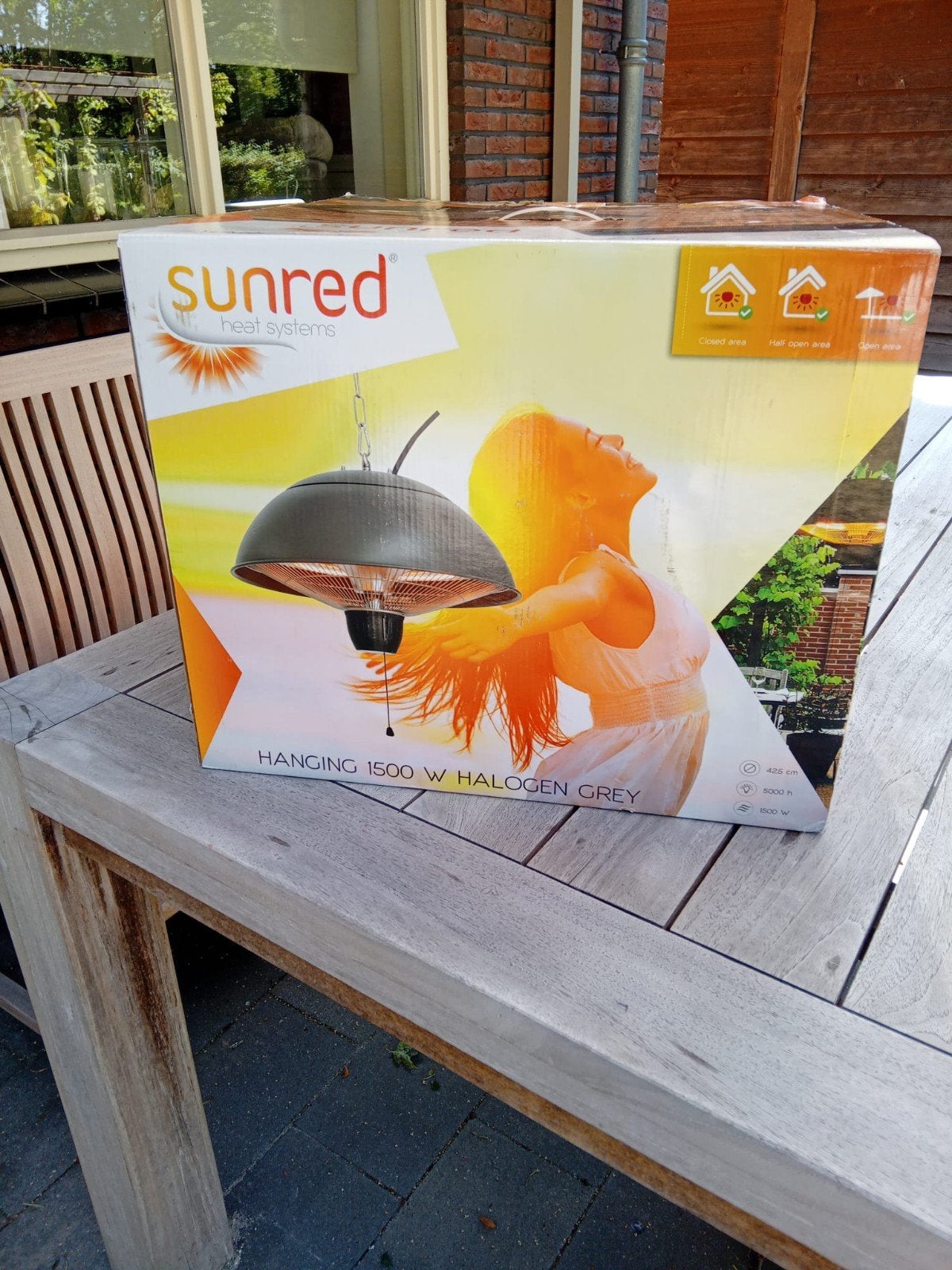 Terraslamp - Hangende Halogeen Heater 1500W, Ophalen of Verzenden, Elektrisch