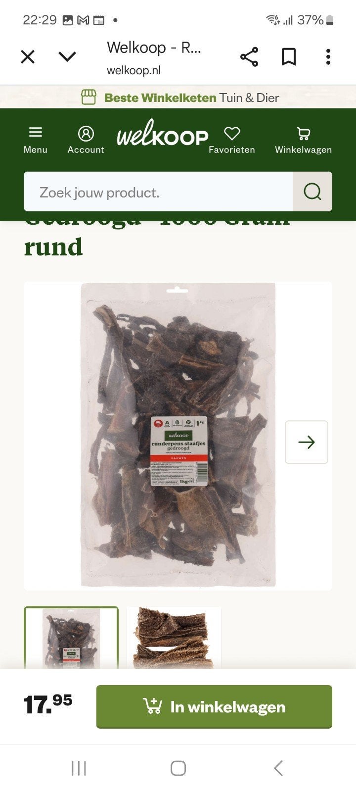 kilo pensstaafjes nieuw, Dieren en Toebehoren, Dierenvoeding, Ophalen of Verzenden