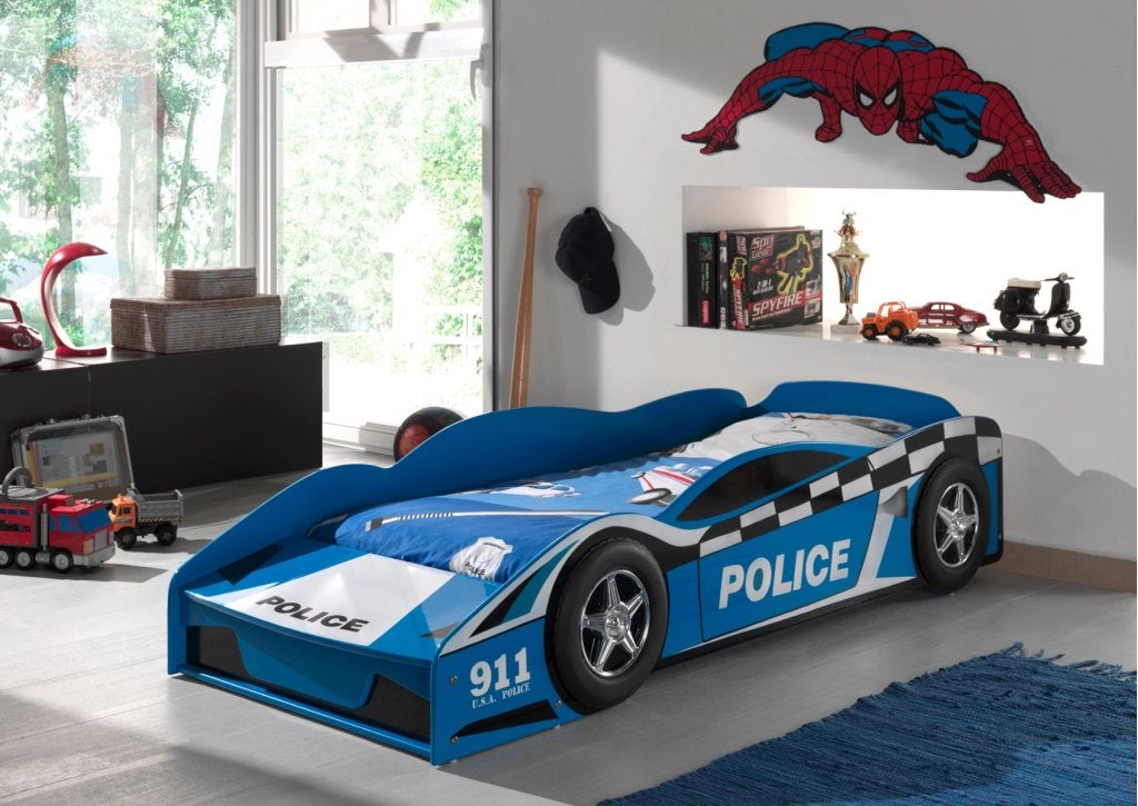 Autobed Police Car - Peuterbed - 70x140 - Blauw, Kinderen en Baby's, Kinderkamer | Bedden, Niet ingevuld, Niet ingevuld, Niet ingevuld