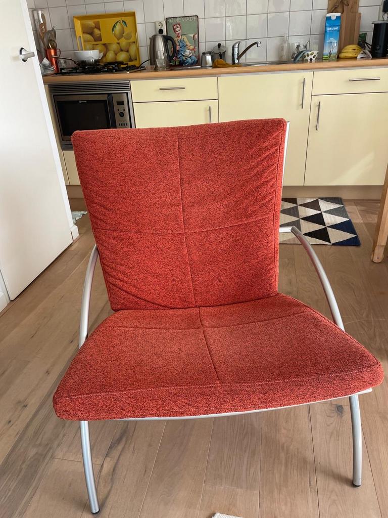 Harvink fauteuil frame titaan bekleding Brique kleur, Huis en Inrichting, Stoelen, Ophalen, Overige kleuren, Zo goed als nieuw