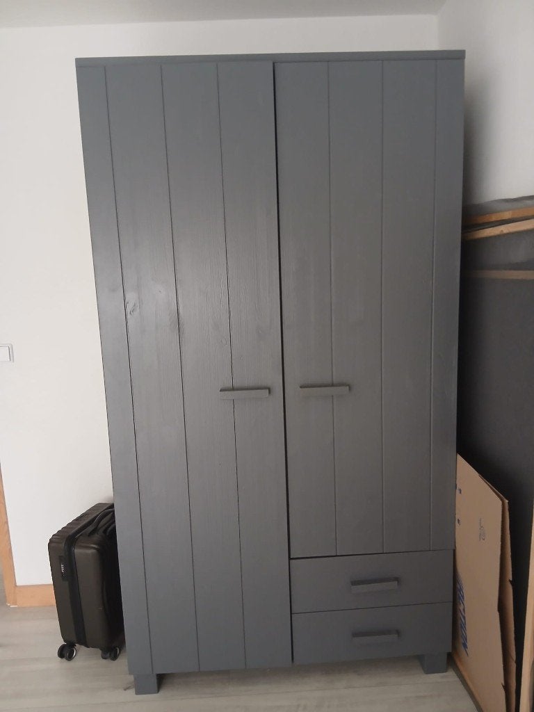 Kledingkast Woood Dennis in 2 kleuren, Ophalen, 50 tot 100 cm, 150 tot 200 cm, 50 tot 75 cm