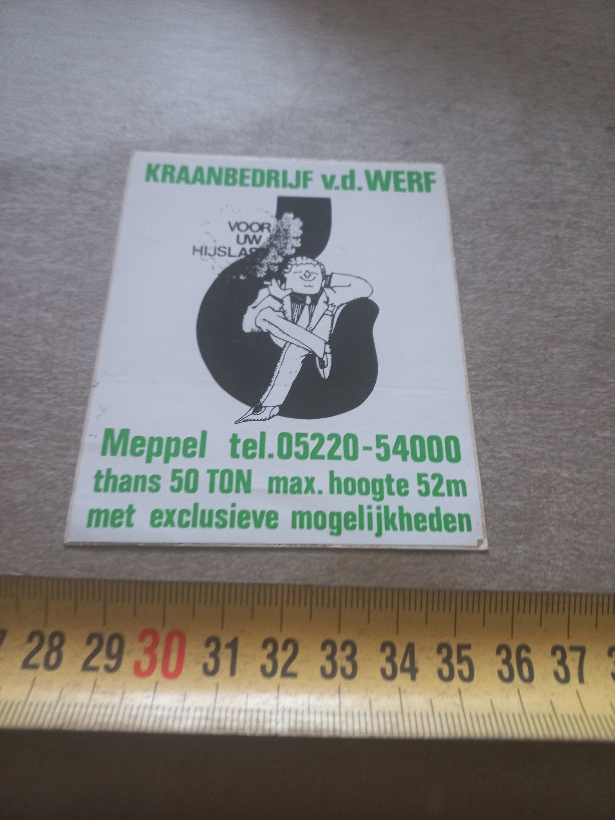 Vintage Kraanbedrijf v.d. Werf Meppel r, Ophalen of Verzenden, Gebruikt
