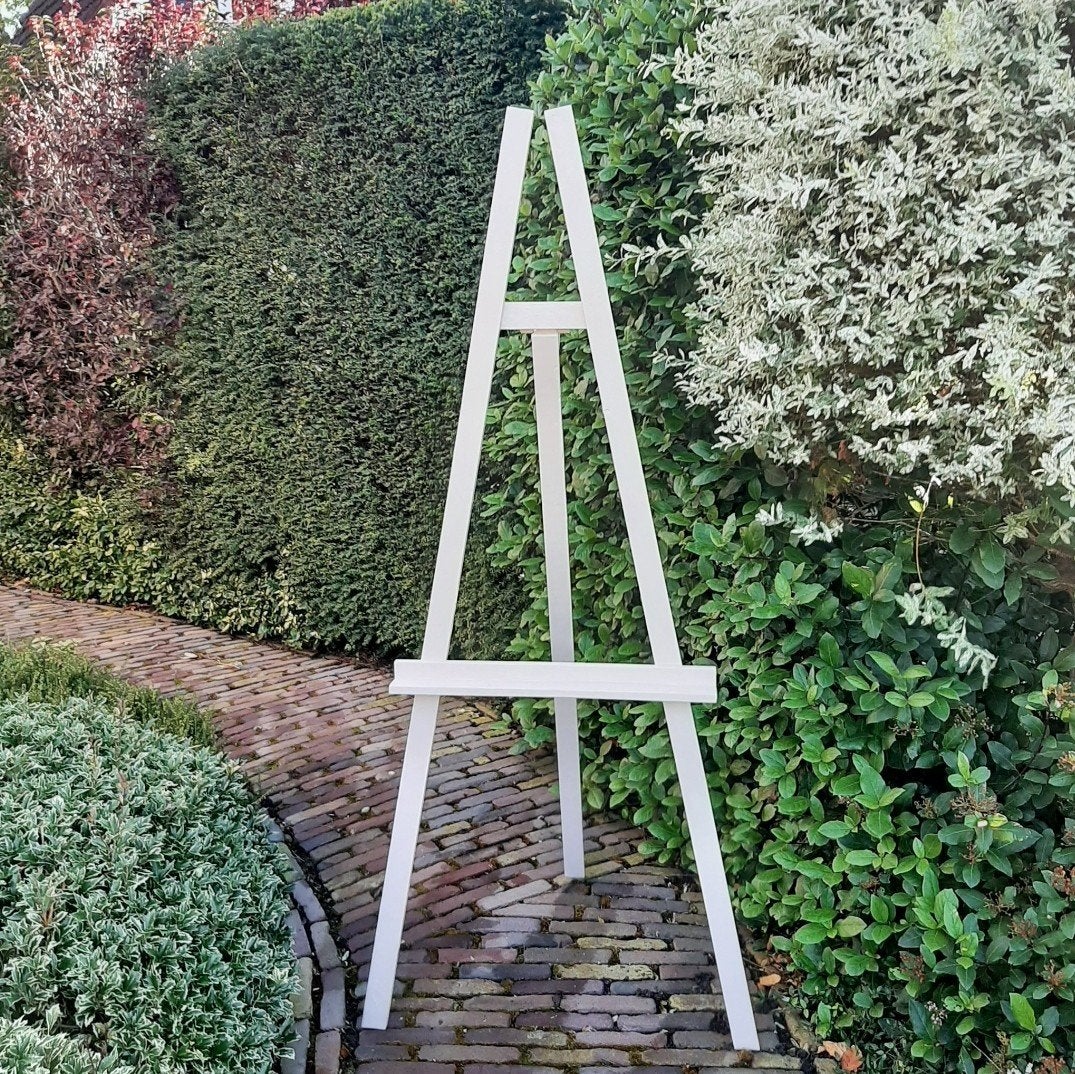 Bruiloft decoratie, houten schildersezel creme, welkomstbord, Ophalen, Ezel