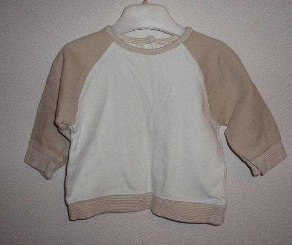 H&M beige witte flanel sporttrui sport truitje sweater mt 68, H&M, Nieuw, Ophalen of Verzenden, Truitje of Vestje