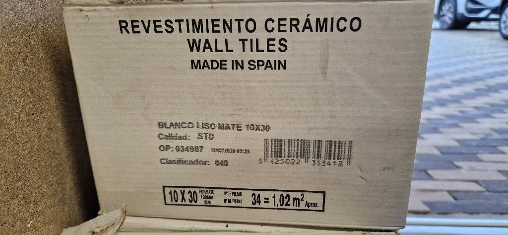 Wandtegel Blanco 10x30 cm mat wit, Ophalen, Nieuw, Minder dan 20 cm, Minder dan 5 m²