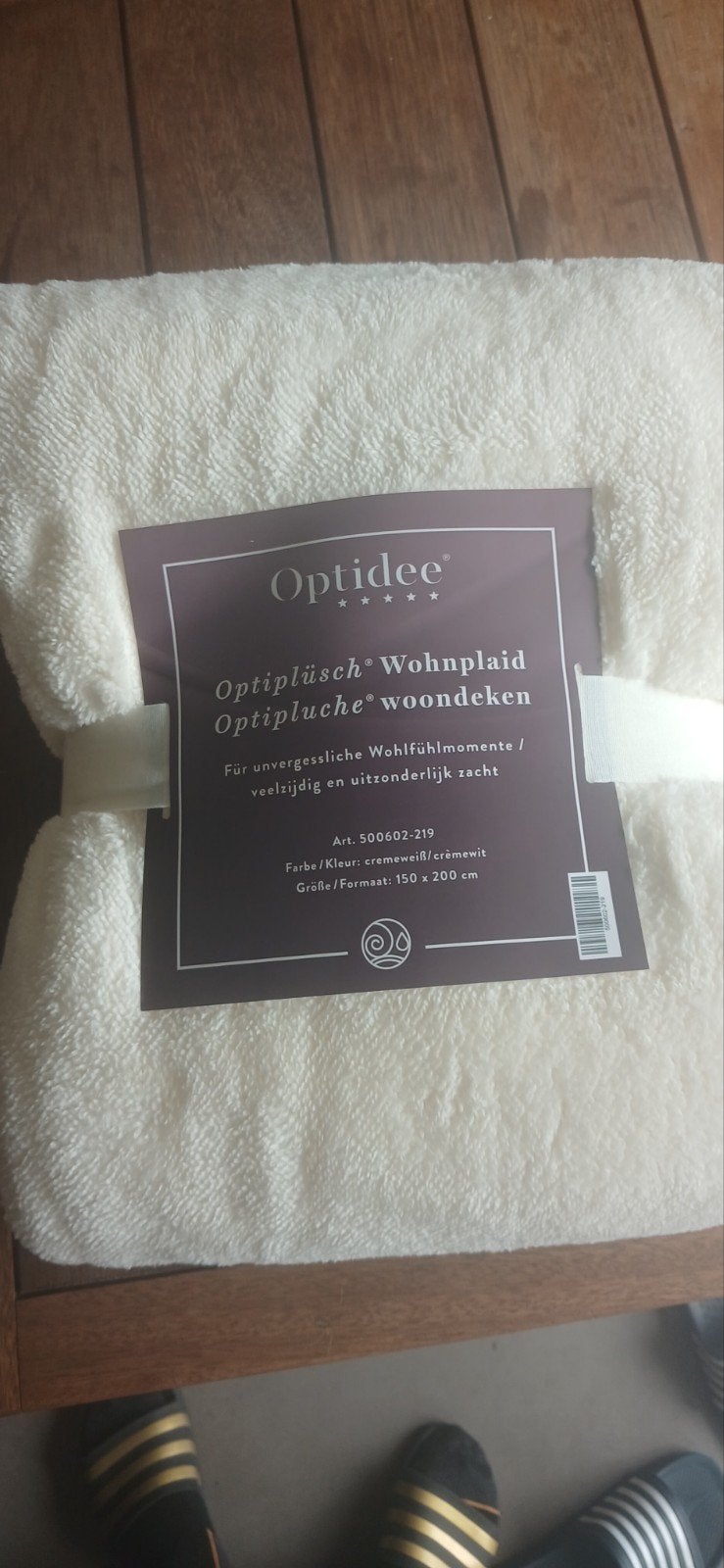 Optidee Optiplüsch Woondeken Crèmewit 150x200 cm, Woondeken, Wit, Nieuw, Ophalen of Verzenden