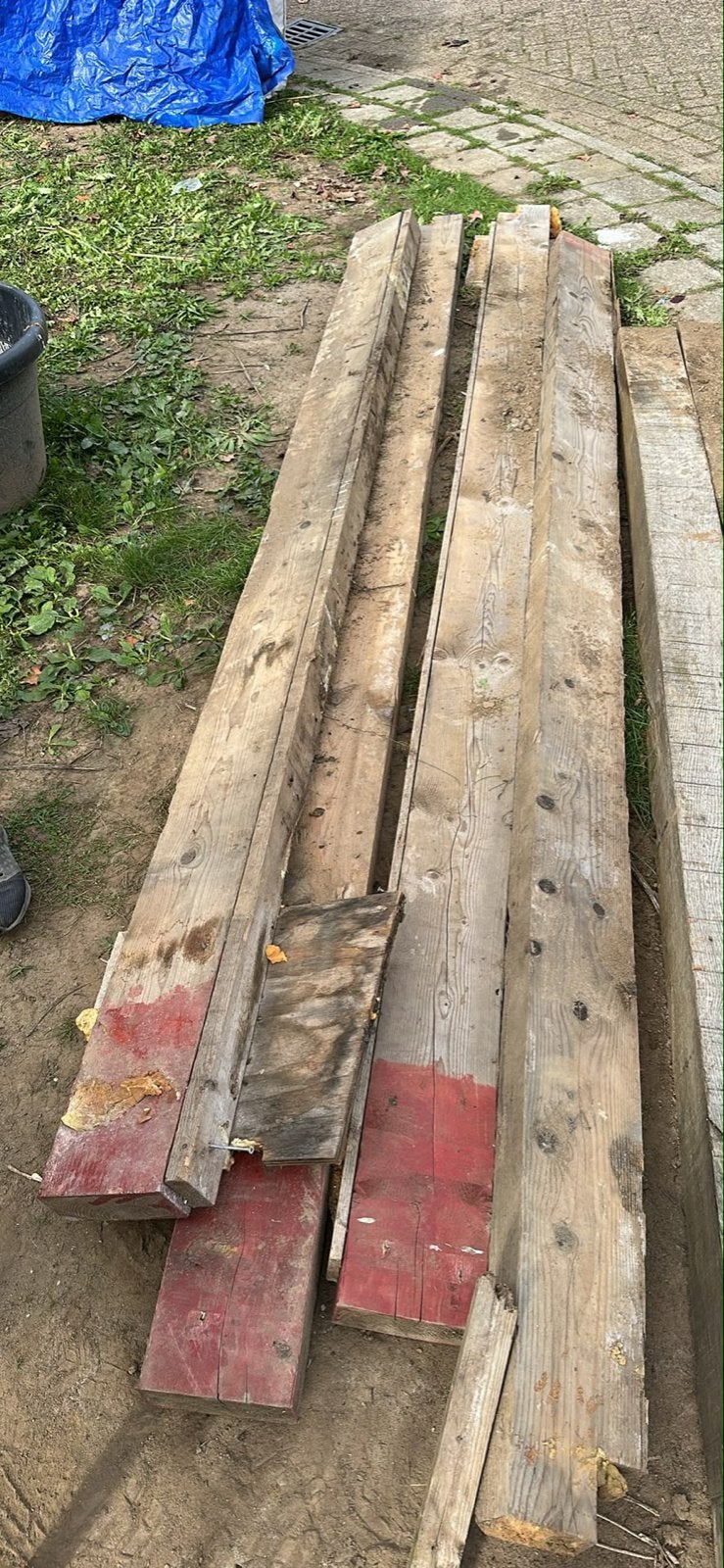 Houten steunbalken / vloerbalken, Gebruikt, Ophalen of Verzenden, Balk, Overige houtsoorten