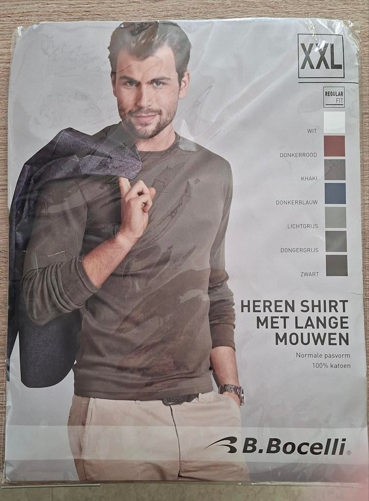 B.Bocelli Heren Shirt Lange Mouwen - Maat XXL, Ophalen of Verzenden, Nieuw, Grijs, B.Bocelli