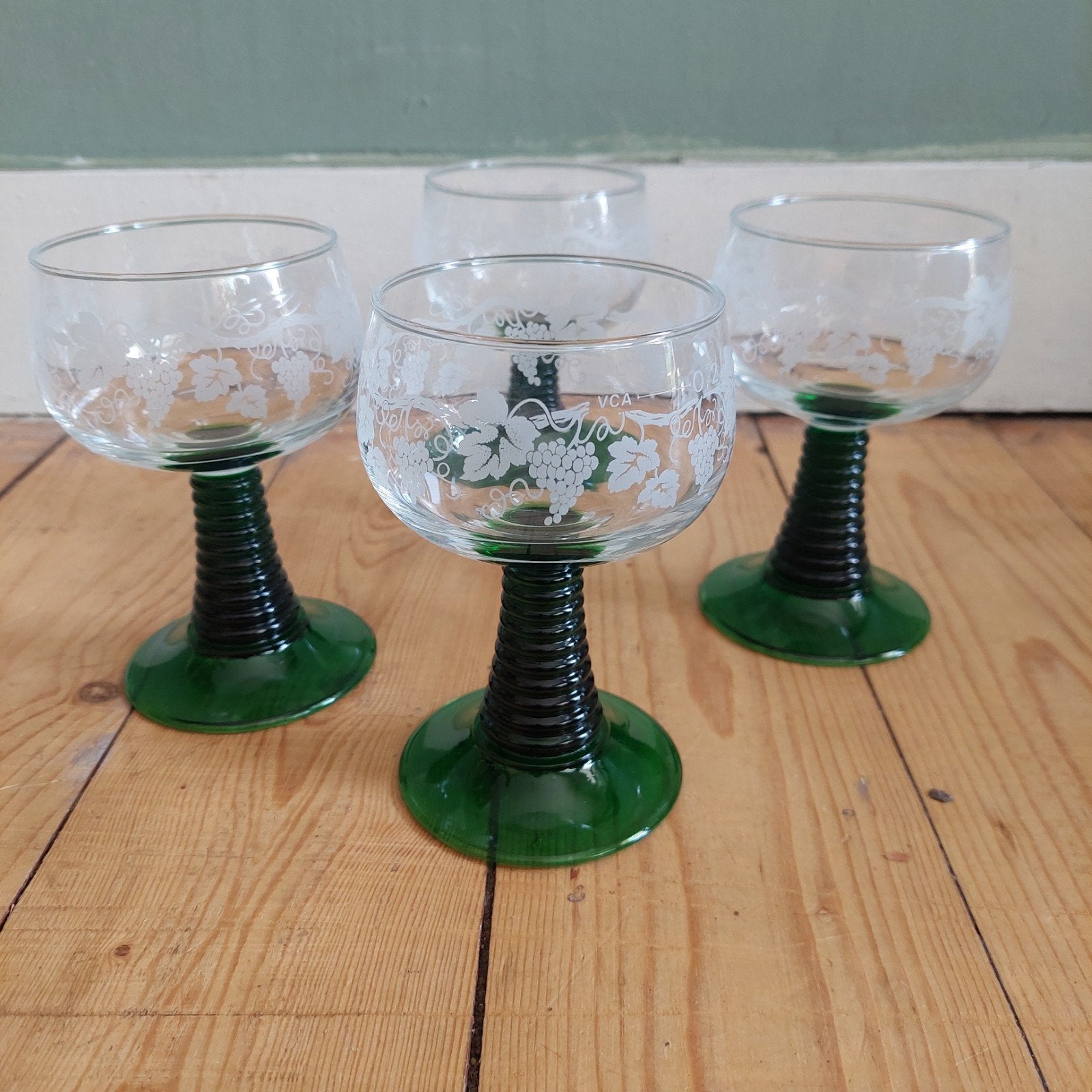 Lucky Vintage set van 4 grote roemers of moezelglazen, Verzamelen, ., Overige typen, Ophalen of Verzenden, Zo goed als nieuw
