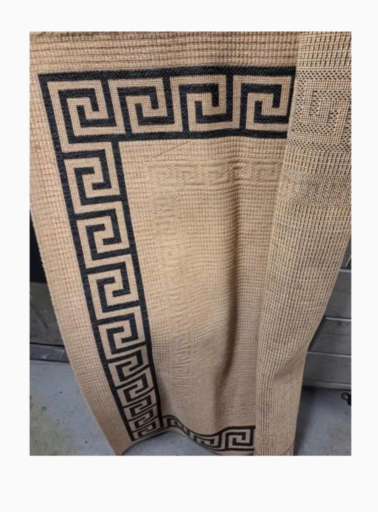 Bijn gratis tapijt kleed loper beige zandkleur zwart 117x160, Ophalen, Gebruikt, 200 cm of meer, 50 tot 100 cm