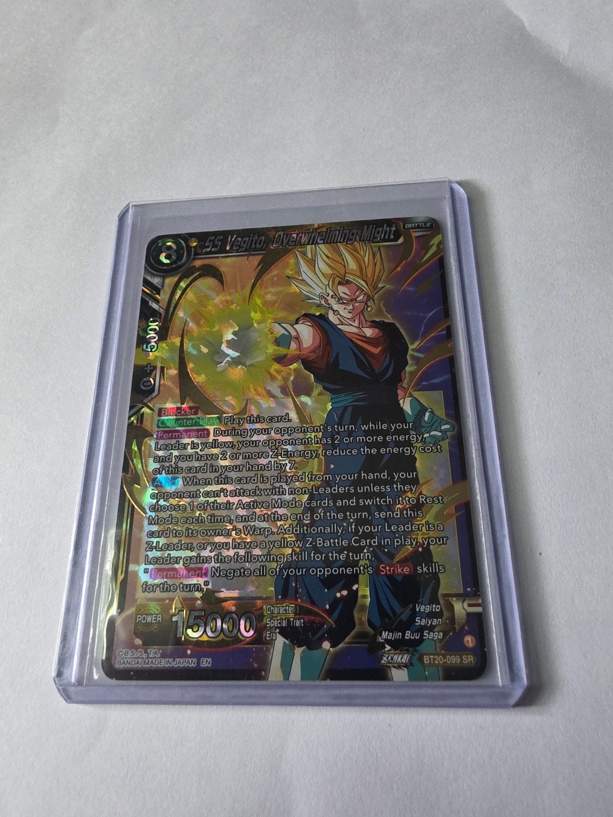 Dragon Ball Super Card Game: SS Vegito, Overwhelming Might, Hobby en Vrije tijd, Verzamelkaartspellen | Magic the Gathering, Zo goed als nieuw
