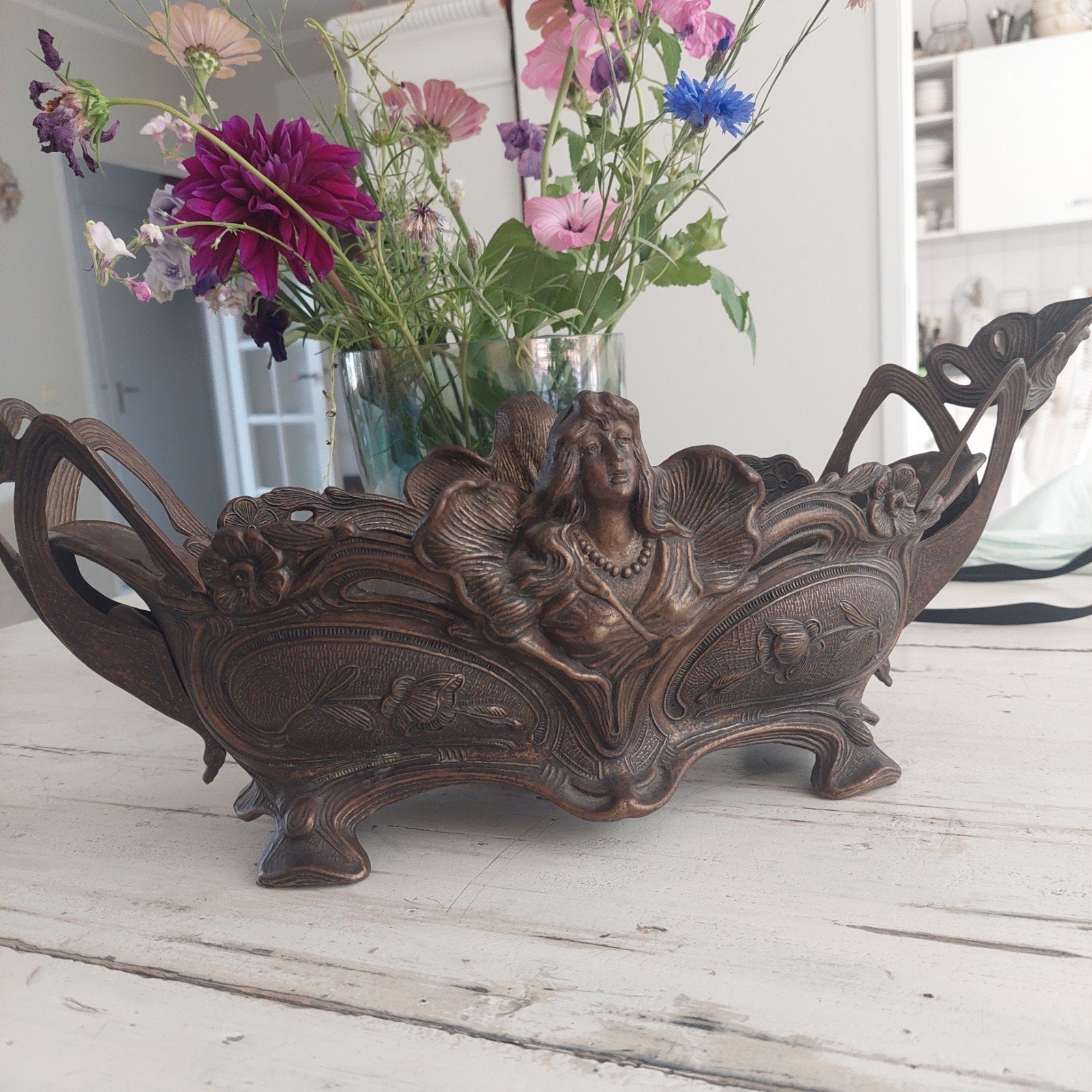 antieke Franse bronzen  jardiniere/schaal, Ophalen of Verzenden