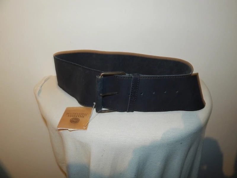 Shabbies brede donker grijze riem merk inslag Nieuw mt 85, Overige kleuren, Verzenden, Echt leder, Nieuw
