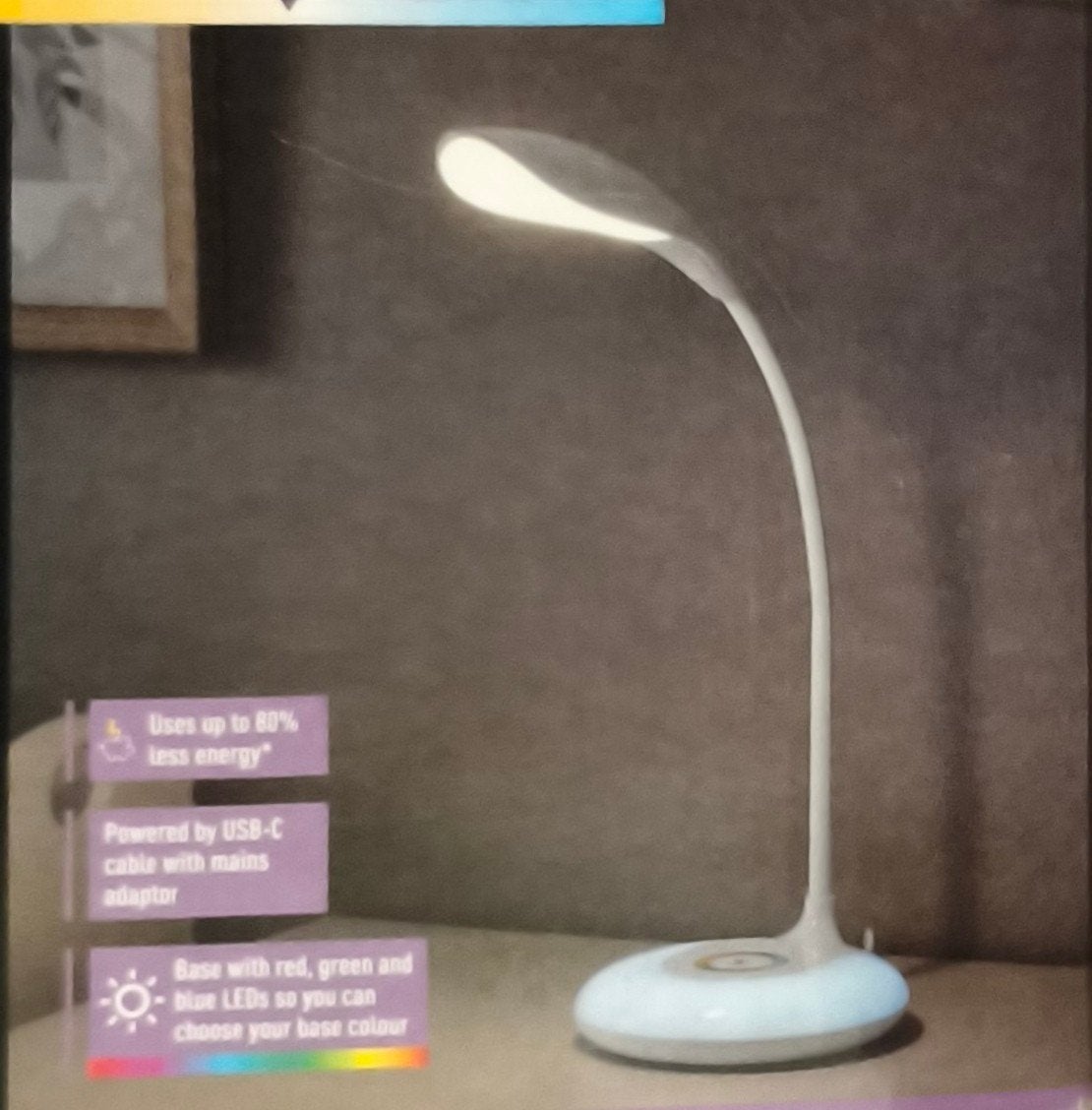 LIVARNO home LED Bureaulamp met USB-C en RGB voet, Ophalen, Met schakelaar, Overige merken, Zo goed als nieuw