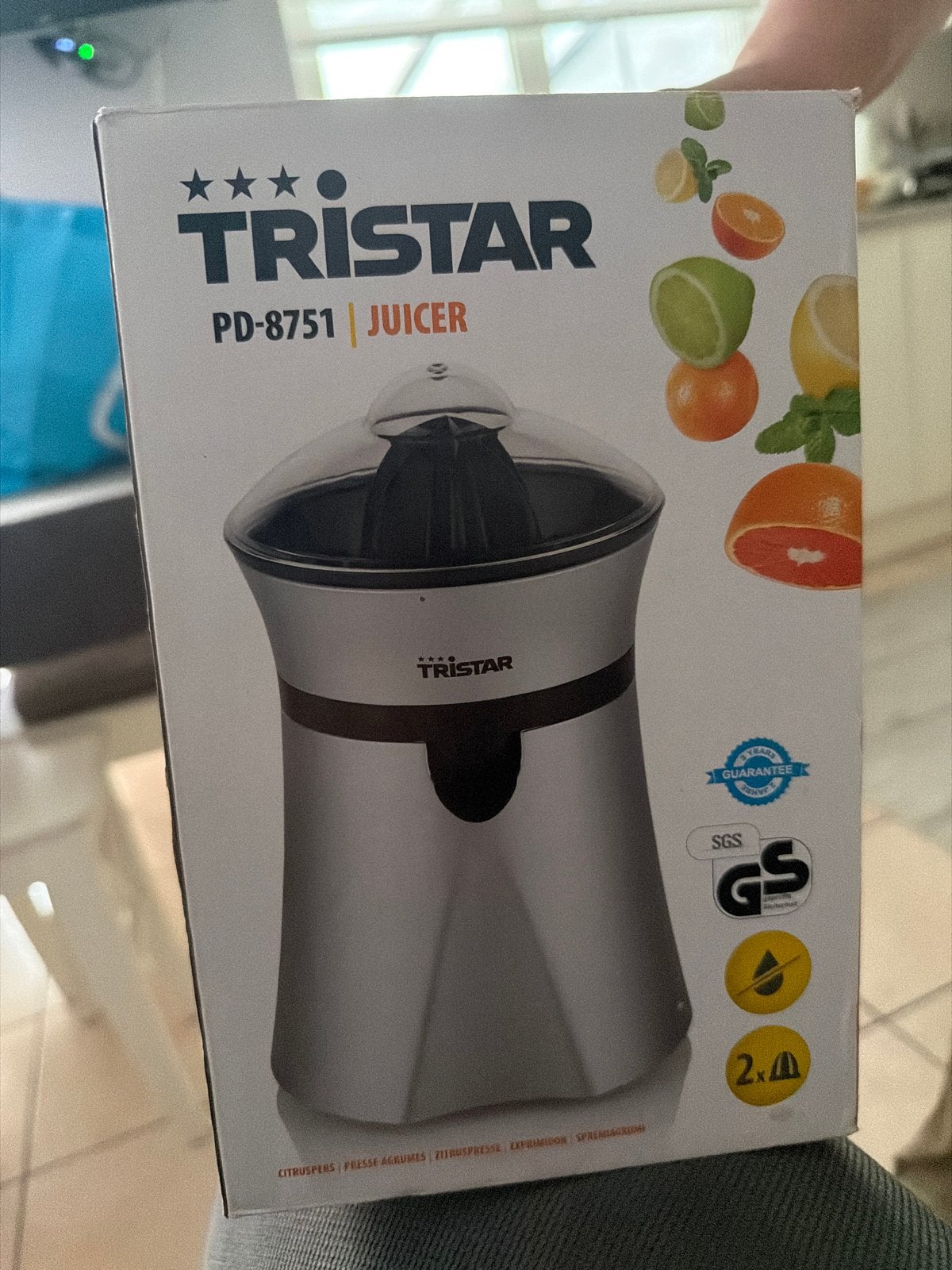 Tristar PD-8751 Citruspers - gebruikt in doos, Ophalen of Verzenden, Nieuw, Elektrisch, Citruspers