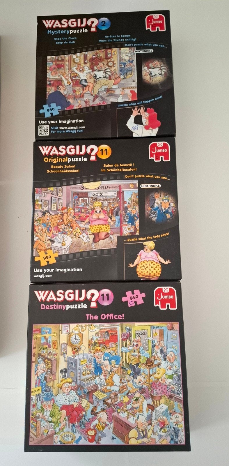 Wasgij Puzzels: Mystery, Original & Destiny 3 stuks p.st 8€), Ophalen, 500 t/m 1500 stukjes, Gebruikt