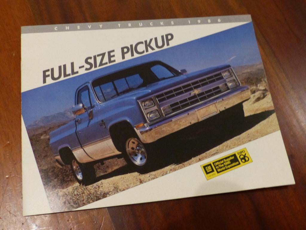 Chevrolet full size pickup 1986 groot form prest brochure, Verzenden, Zo goed als nieuw, Chevrolet