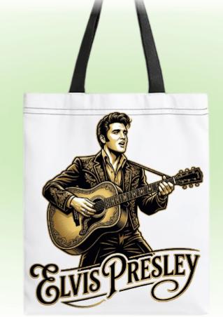 Leuke grote Elvis tas  polyester  40x35 cm, Verzenden, Nieuw, Overige kleuren, Overige typen