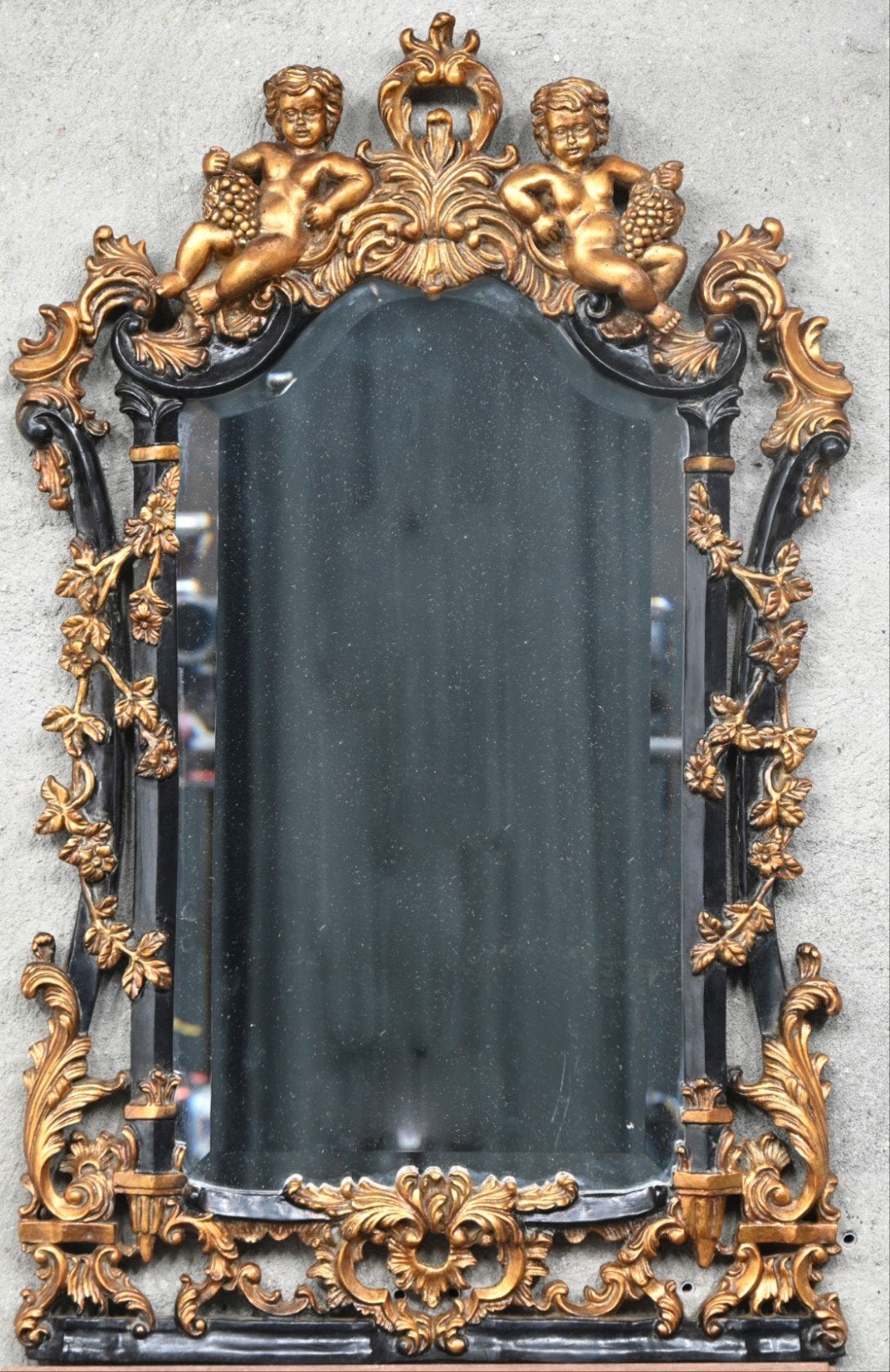 antieke Italiaanse rococo barok spiegel, Ophalen of Verzenden, Ovaal, Minder dan 50 cm