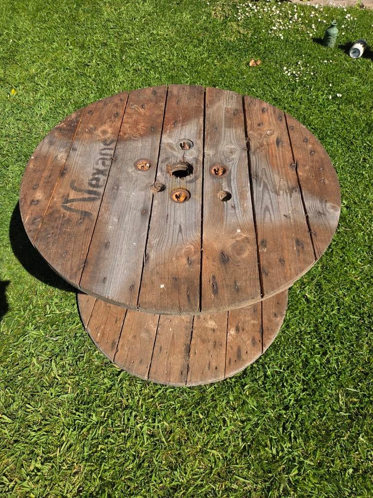 Houten kabelhaspel, Tuin en Terras, Ophalen, Gebruikt, Rond, Hout