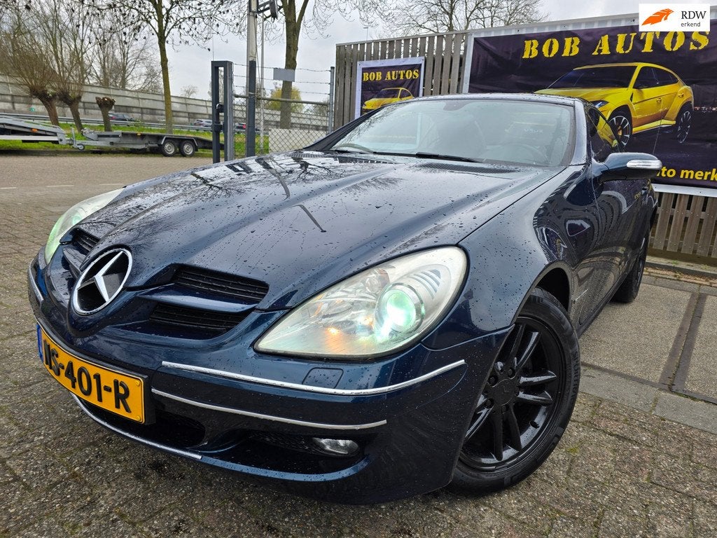 Mercedes-Benz SLK-klasse 200 K/airco/navi/nieuwe apk 07-05-2, Auto's, Achterwielaandrijving, Gebruikt, 4 cilinders, Blauw
