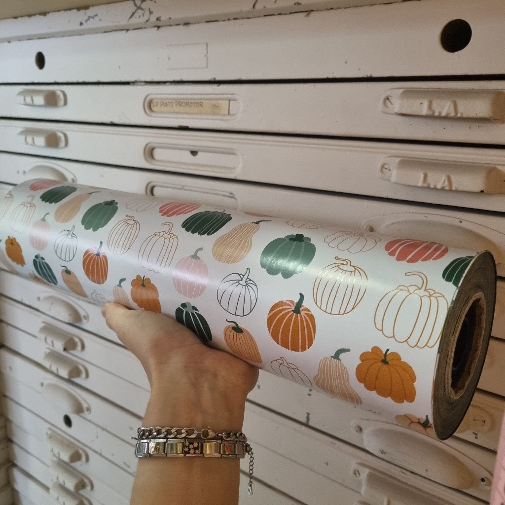 Cadeaupapier toonbankrol inpakpapier winkelrol pompoenen, Verzenden, Nieuw
