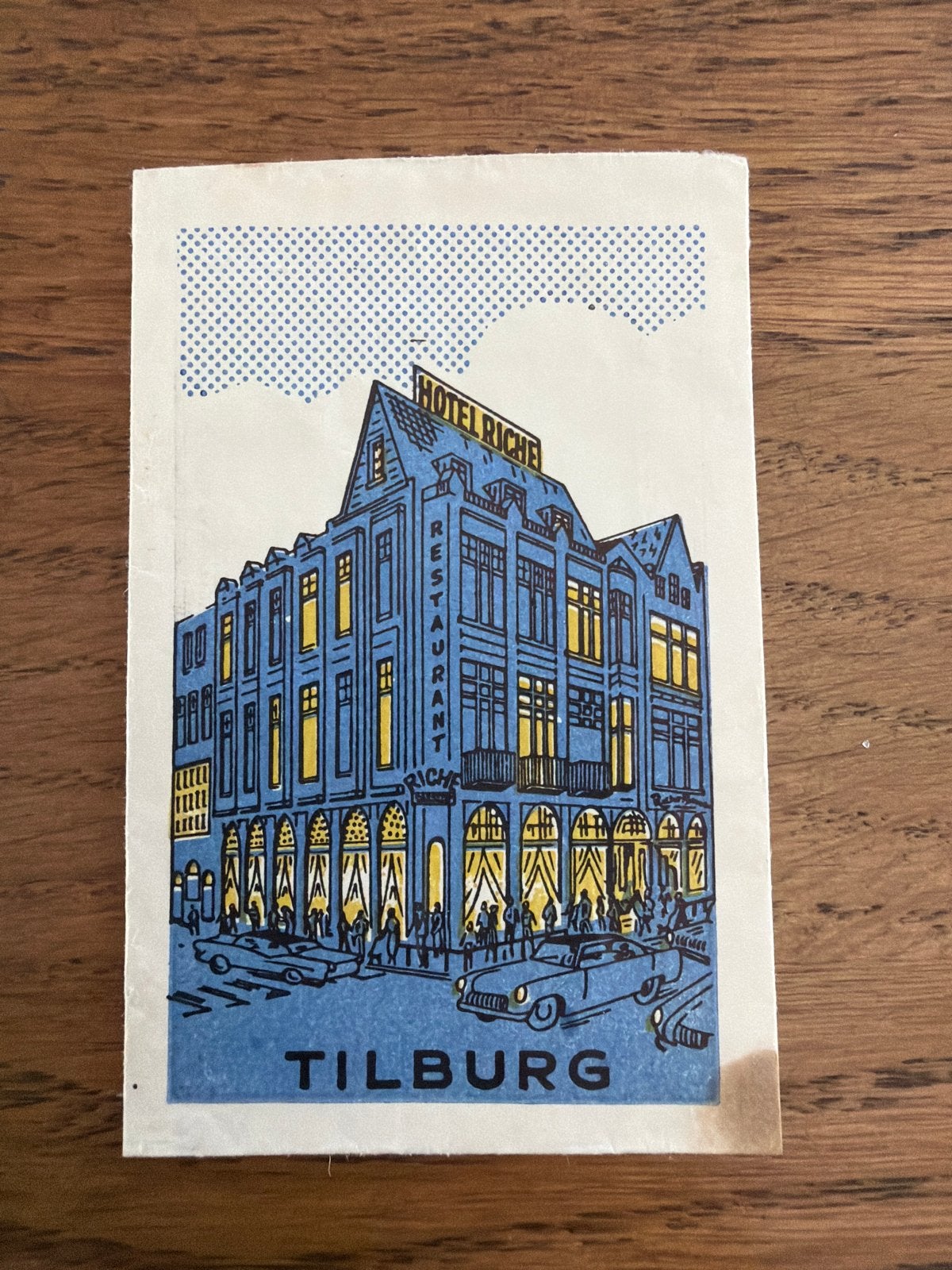 Vintage suikerzakje Hotel Riche Tilburg, Ophalen of Verzenden, Nederland