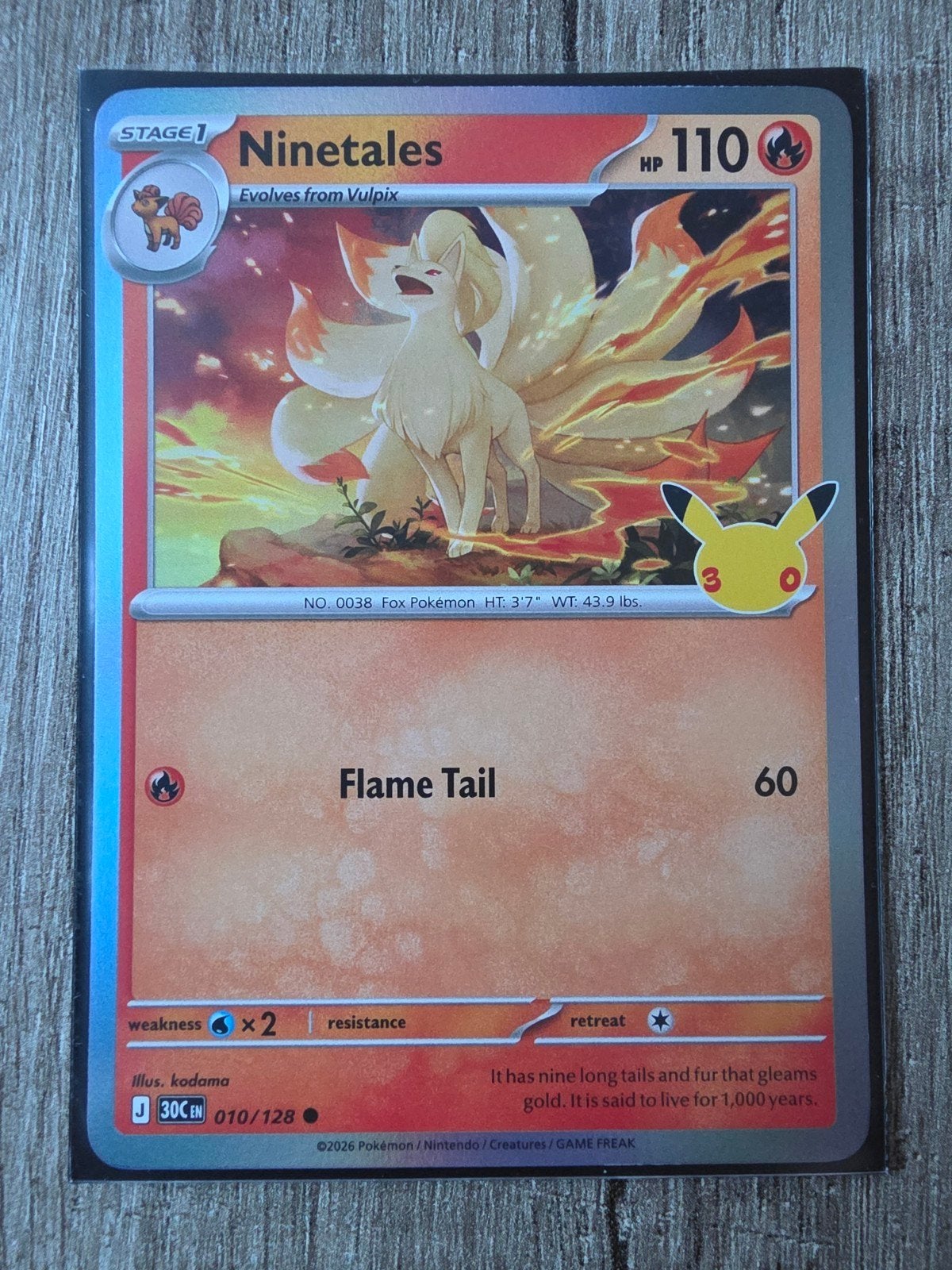 Ninetales Pokémon Kaart - Onbeschadigd, Ophalen of Verzenden, Zo goed als nieuw, Losse kaart