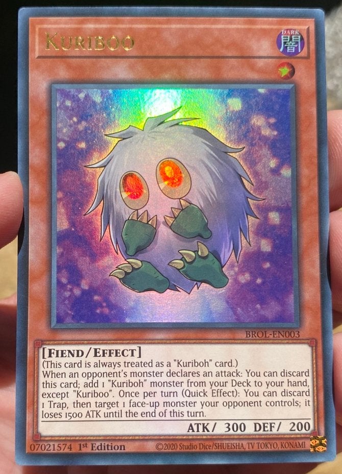 Yu-Gi-Oh! Kuriboo BROL 1st Edition !, Hobby en Vrije tijd, Verzamelkaartspellen | Yu-gi-Oh!, Ophalen of Verzenden, Zo goed als nieuw