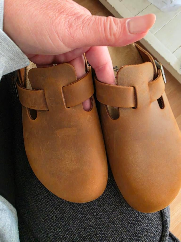 Birkenstock Boston, Bruin, Instappers, Ophalen of Verzenden, Zo goed als nieuw