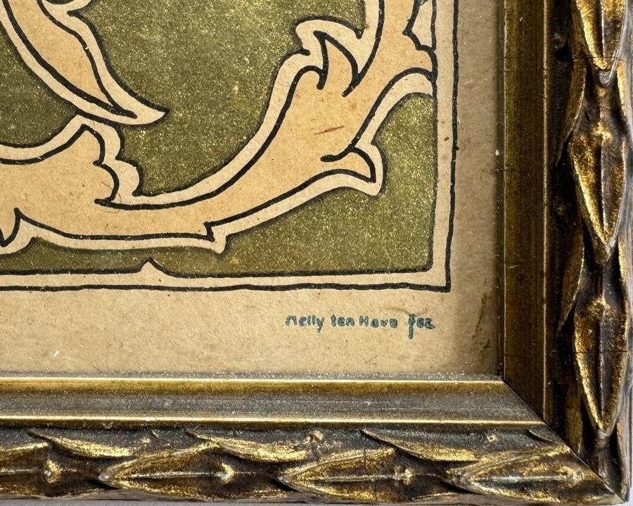 1388. Art Nouveau tekening, Nelly ten Have – Bemoediging, Antiek en Kunst, Ophalen of Verzenden