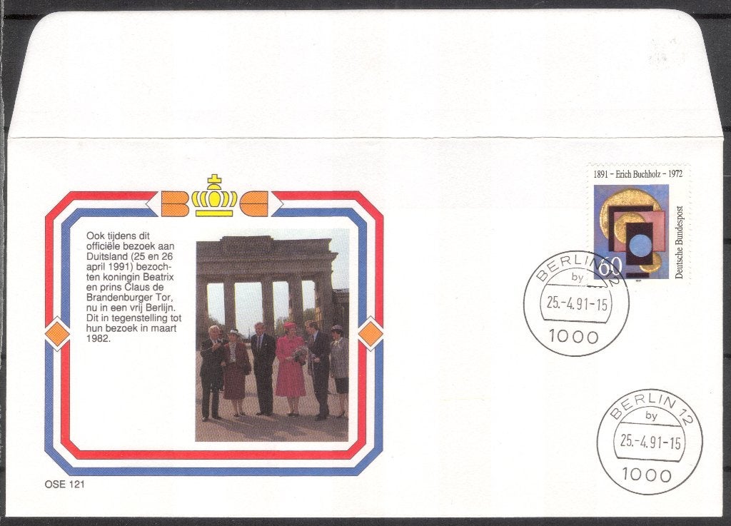 OSE121 - staatsbezoek Duitsland - Brandenburger Tor, Postzegels en Munten, Brieven en Enveloppen | Nederland, Verzenden, Envelop