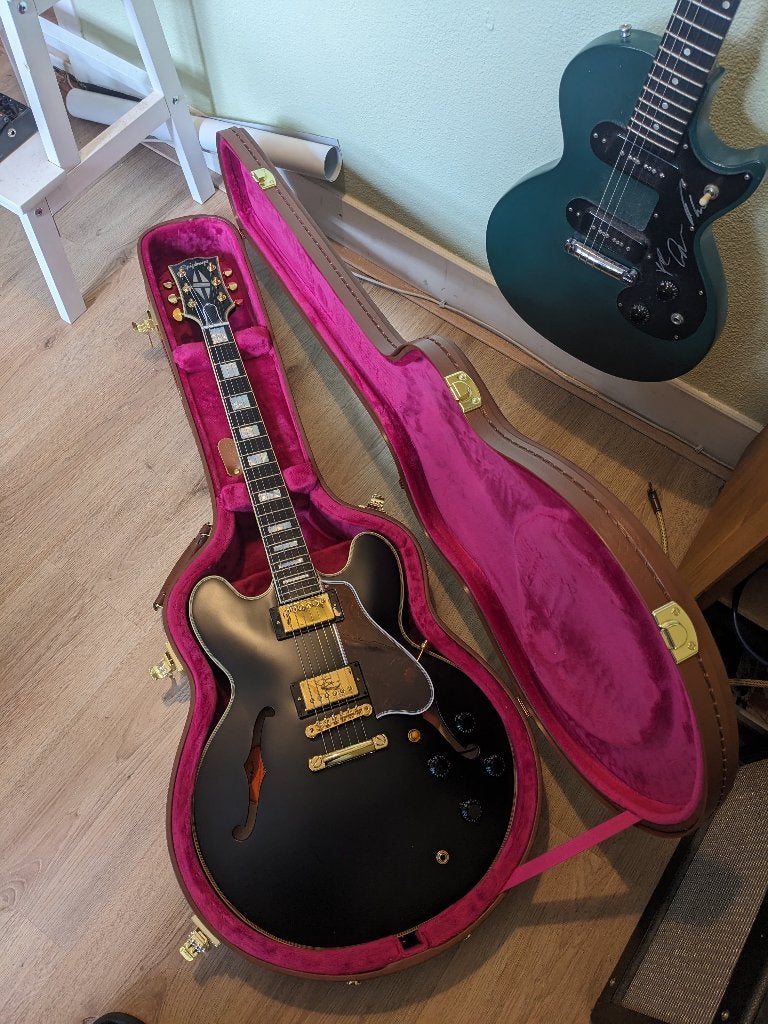Epiphone 1959 ES-355 Zwart (inspired by Gibson), Muziek en Instrumenten, Snaarinstrumenten | Gitaren | Elektrisch, Ophalen of Verzenden