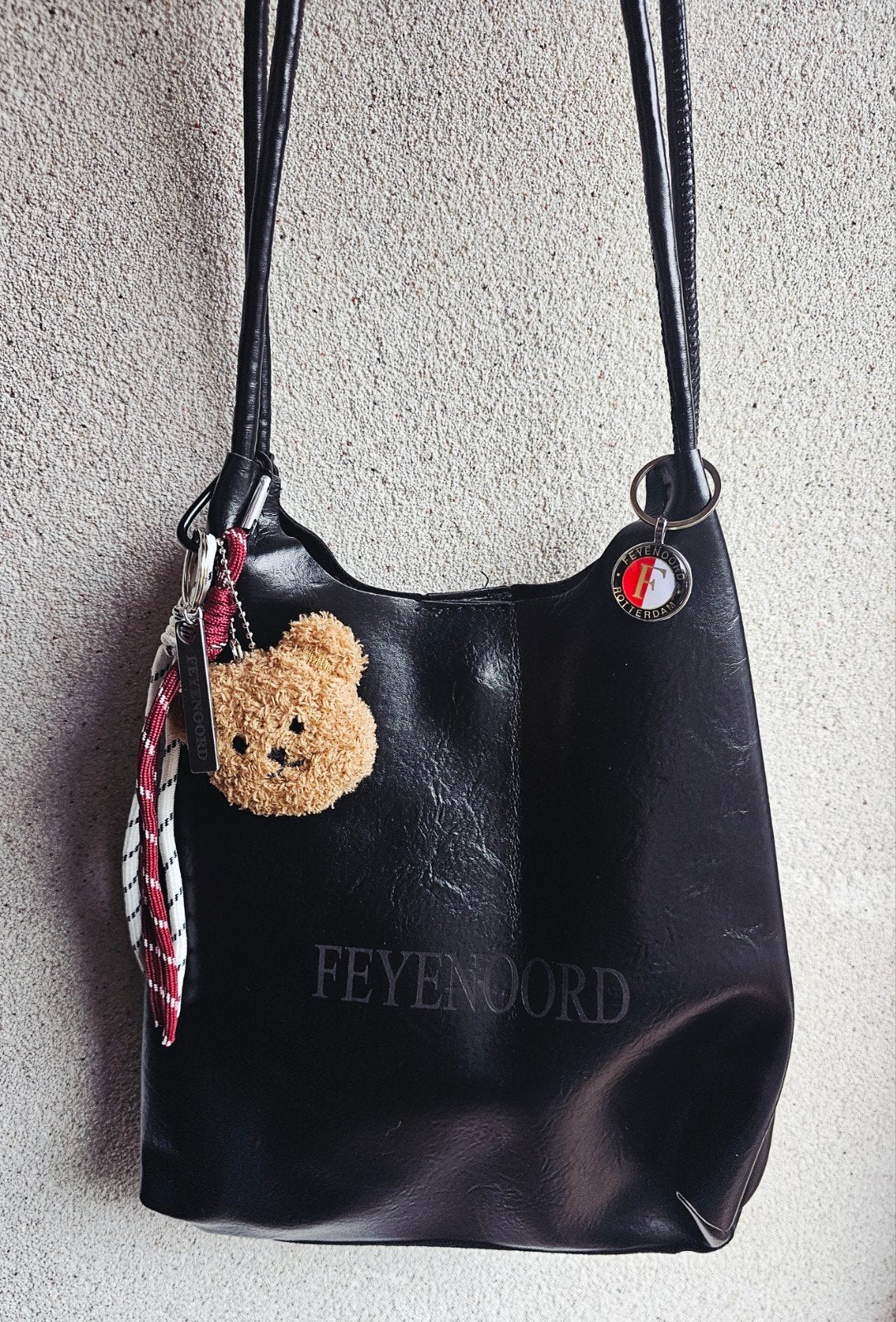 Dames Feyenoord Tas - Zwart Leer, Ophalen of Verzenden, Gebruikt, Zwart, Handtas