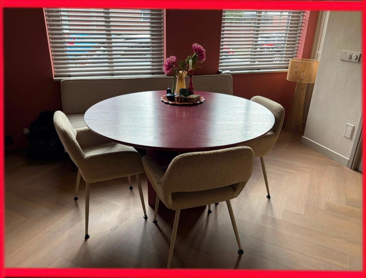 Eetbank en vier stoelen - ook los te koop, Huis en Inrichting, Complete eetkamers, Ophalen, Zo goed als nieuw