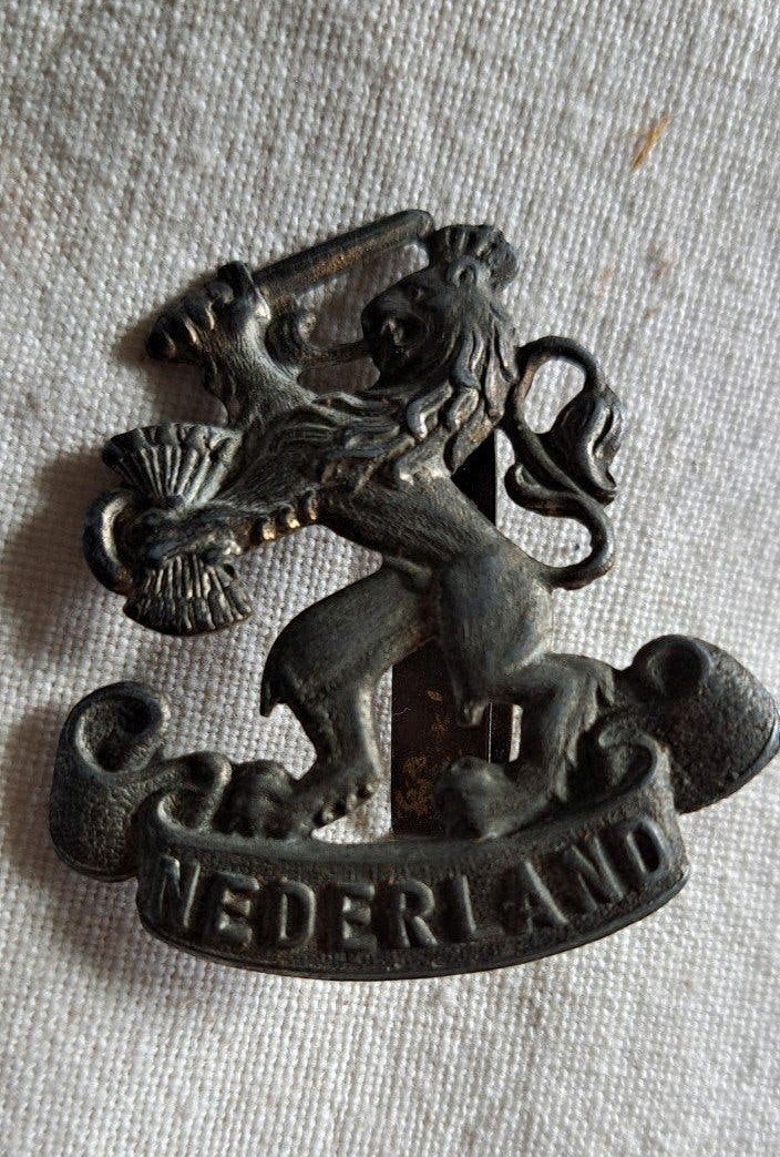 Baret leeuw Indie, Ophalen of Verzenden, Landmacht, Nederland, Embleem of Badge