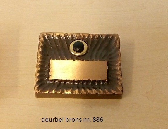 Vintage deurbel beldrukker brons, Ophalen of Verzenden, Nieuw, Bedraad