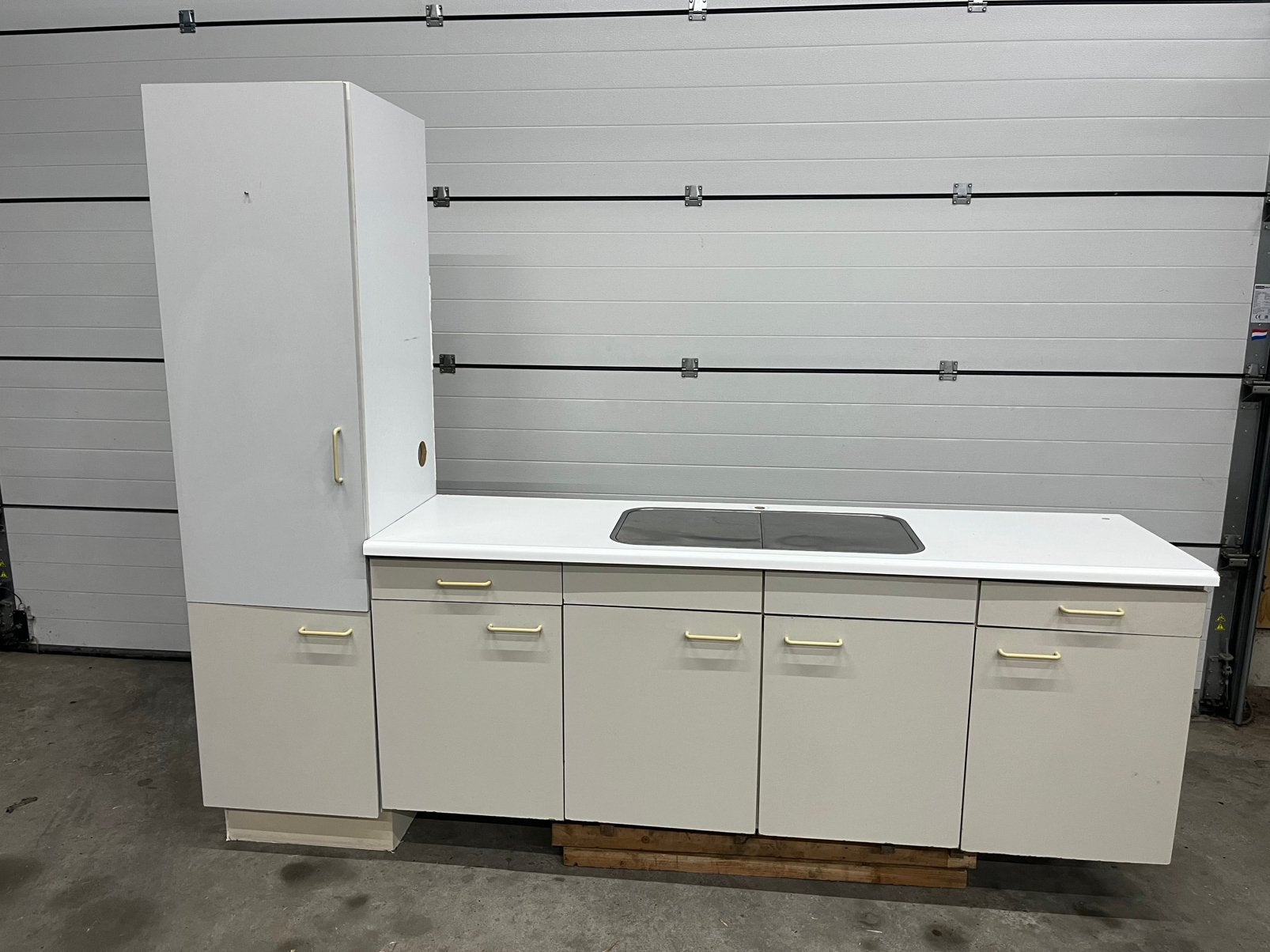 Keukenblok, Huis en Inrichting, Ophalen, Gebruikt, 200 cm of meer, Wit