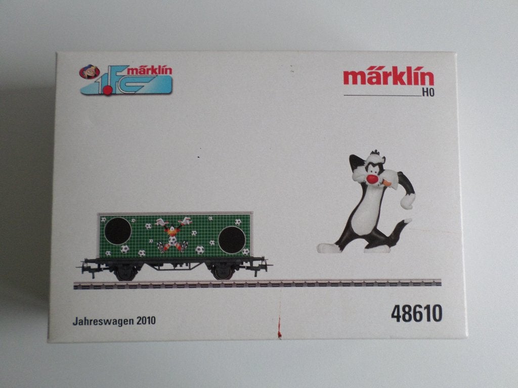 Märklin H0 48610 Jaarwagon 2010 met Sylvester (in ovp), Gelijkstroom of Wisselstroom, Wagon, Ophalen of Verzenden, Zo goed als nieuw