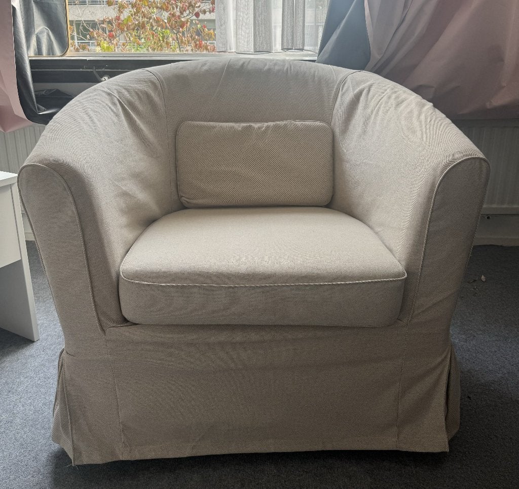 IKEA Ektorp Tullsta armchair – beige, removable cover, Huis en Inrichting, Ophalen, Hout, Minder dan 75 cm, Scandinavian
