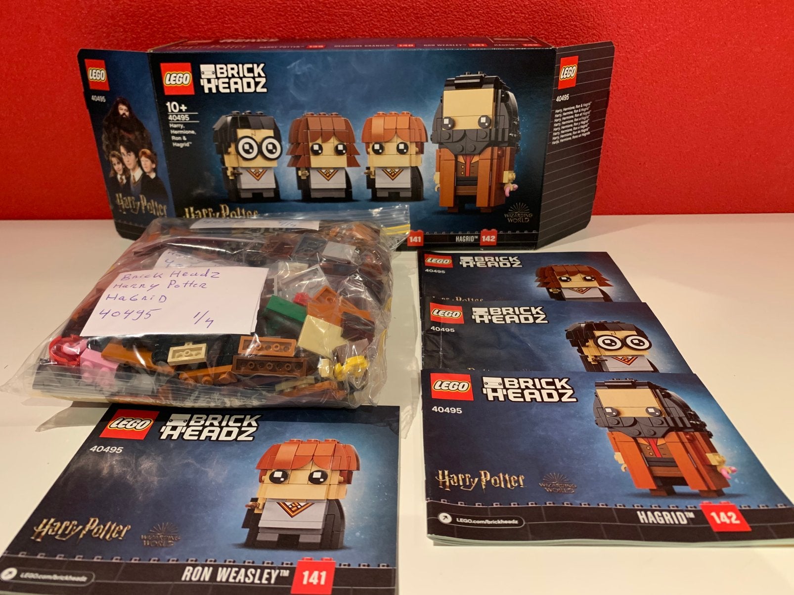 Lego Harry Potter Brickheadz Harry,Hermione,Ron&Hagrid 40495, Ophalen of Verzenden, Zo goed als nieuw